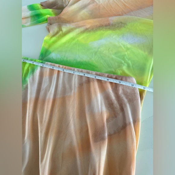 NWT | AFRM | Lynch Mesh Midi Skirt and Mock Neck Top Set In Lime Ombre | Sz XS - Picture 6 of 7